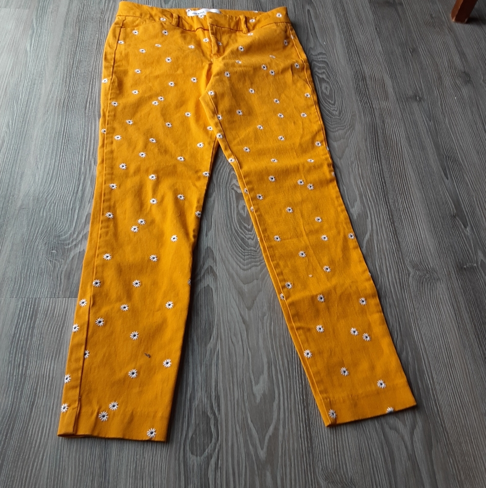 Yellow flower pixie pants